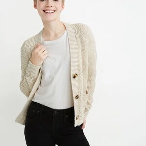 Madewell Hillview Cardigan, S, Antique Cream